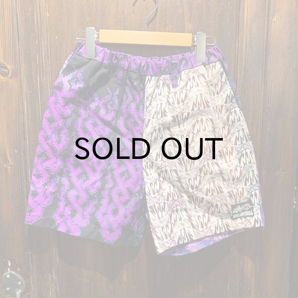 画像1: {NO MAD NUMSKULL} ORIGINAL PATTERN SHORT PANTS / "CRAZY PURPLE"  (1)