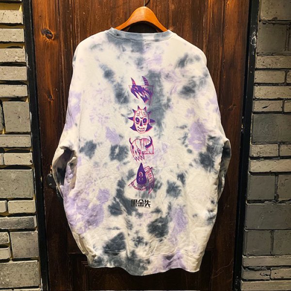 画像2: {JUNK LAW×KYOGU×RAFFISH DOG} "黒鉄" TIE DYE SWEAT (2)