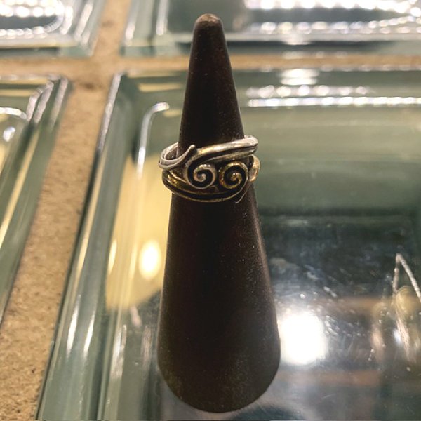 画像1: {FLYOVER} Creation W-Ring Free size ring (1)