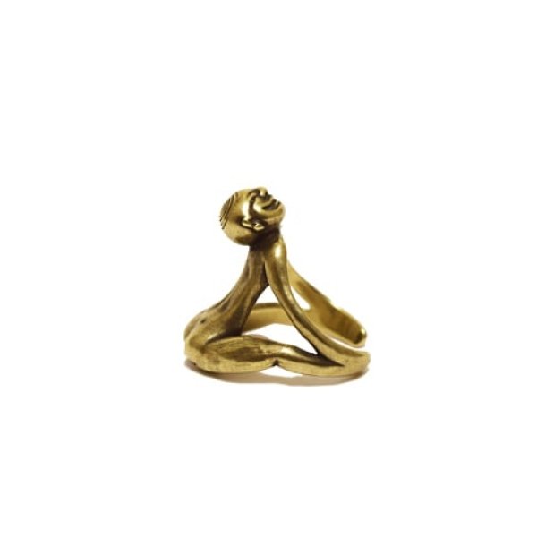 画像3: {FLYOVER} Human form Free size ring ＜Brass＞ (3)
