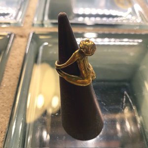 画像: {FLYOVER} Human form Free size ring ＜Brass＞