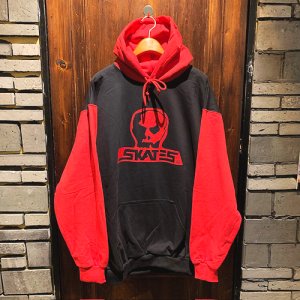 画像: {SKULL SKATES} 2TONE LOGO HOOD SWEAT / BLACK×RED