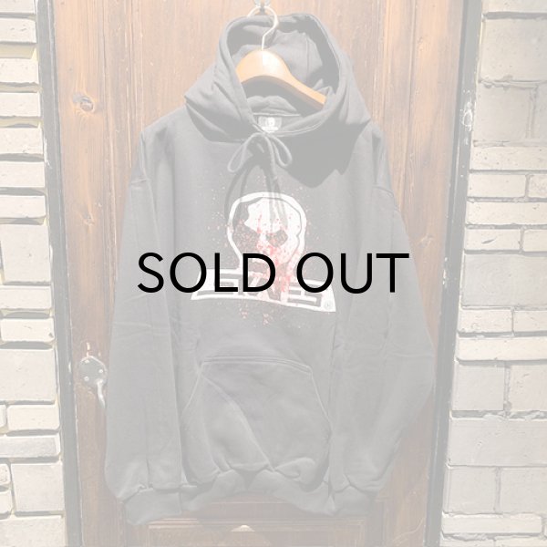 画像1: {SKULL SKATES} "GIVE BLOOD" LOGO HOOD SWEAT / BLACK (1)