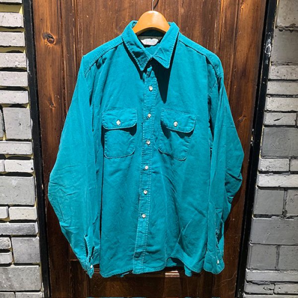 画像1: {SHUNSUKE}  used nel shirts(GREEN) (1)