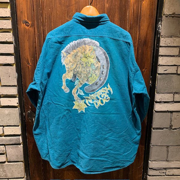 画像2: {SHUNSUKE}  used nel shirts(SAX) (2)