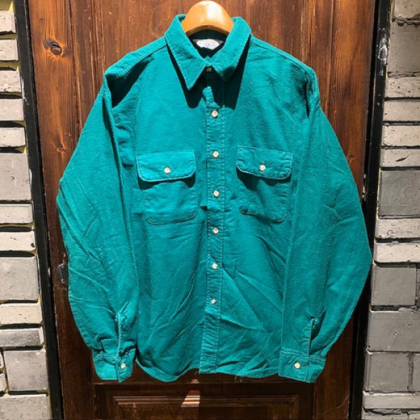 画像1: {SHUNSUKE}  used nel shirts(GREEN) (1)