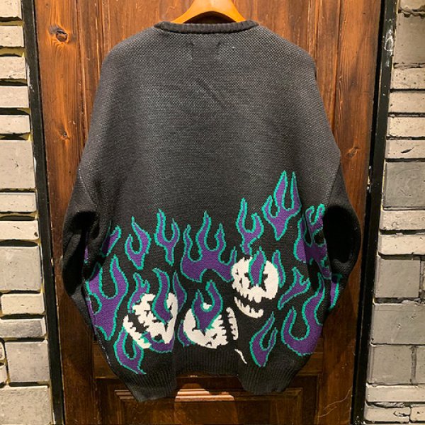 画像2: {MAGICAL MOSH MISFITS} MxMxM FIRE SWEATER (2)