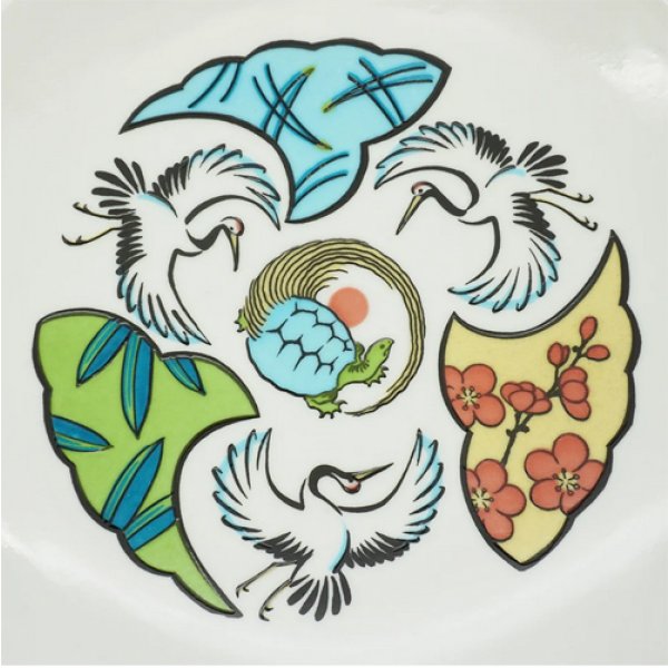 画像2: {九九谷} ８寸 大皿　Kads MIIDA & 野坂 稔和 (2)