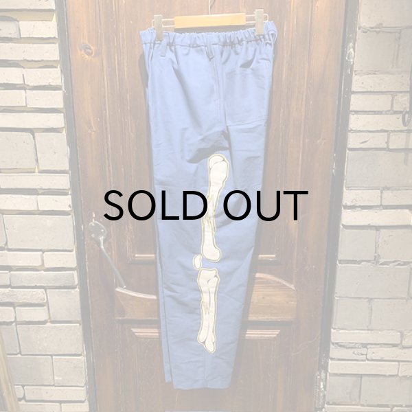 画像2: {NO MAD NUMSKULL} ORIGINAL PATTERN LONG PANTS / "FELT PATCH BONE" / BLUE (2)
