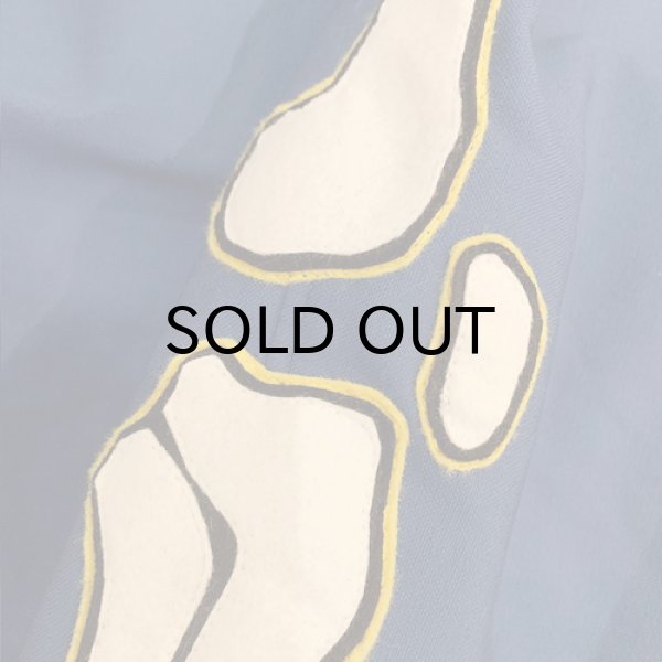 画像5: {NO MAD NUMSKULL} ORIGINAL PATTERN LONG PANTS / "FELT PATCH BONE" / BLUE (5)