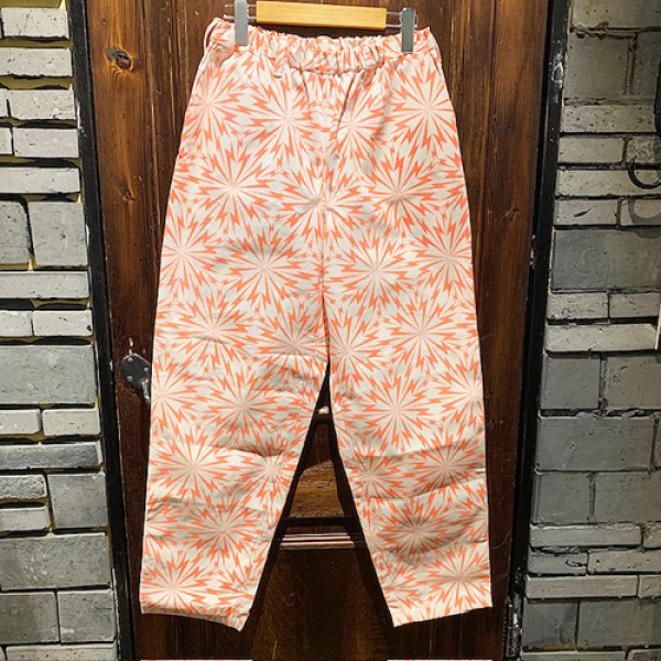 画像1: {NO MAD NUMSKULL} ORIGINAL PATTERN LONG PANTS / "THUNDER" / IVORY×ORANGE (1)