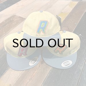 画像: {RAFFISH DOG} "R" 2TONE CAP (Pear Banana/Blue Stone)