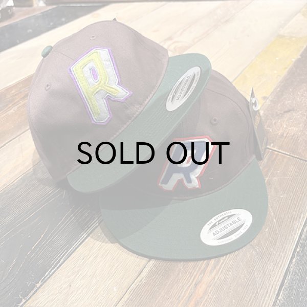 画像1: {RAFFISH DOG} "R" 2TONE CAP (Dark Brown/Green) (1)