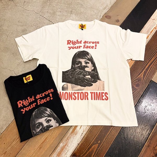 画像1: {MONSTOR TIMES} MONSTOR GREETING “Right across your face” Tee Shirt SS (1)